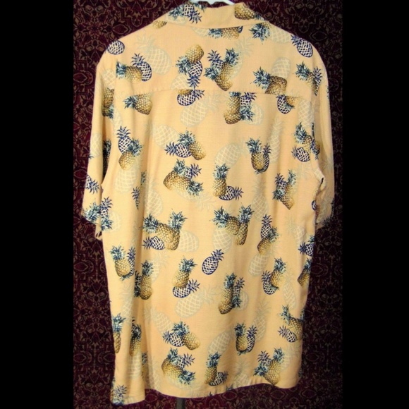 ISLAND HEAVEN peach Hawaiian silk shirt M ✨🎟 - Picture 4 of 5